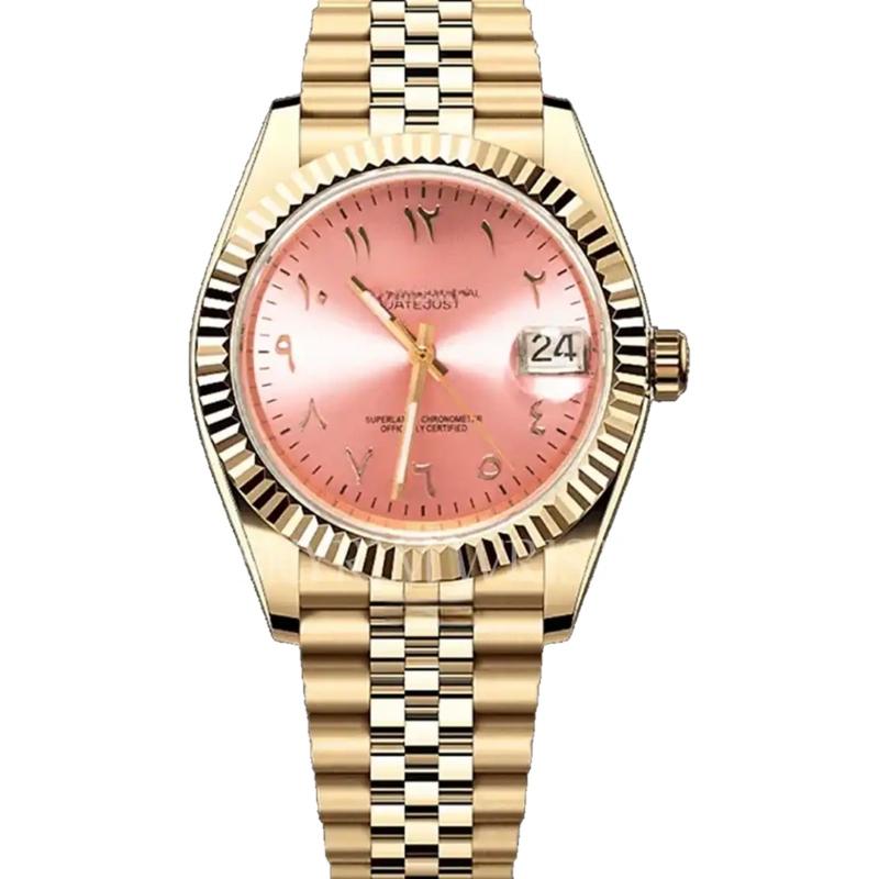 Mod Datejust Gold Arabic Pink
