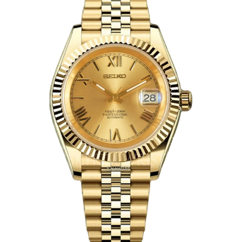 Mod Datejust Gold Roman