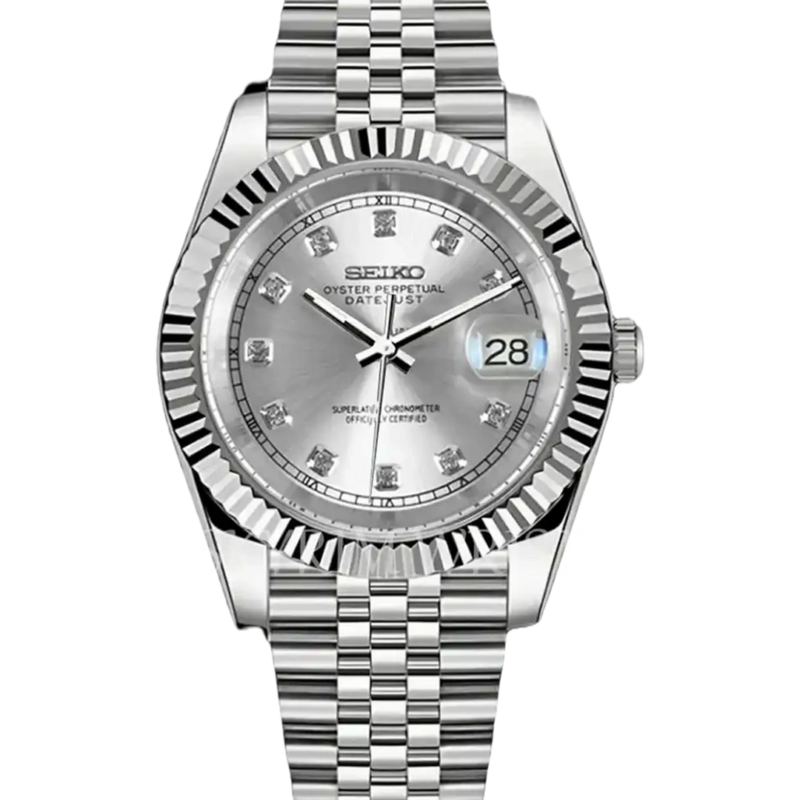 Mod Datejust Silver Diamond
