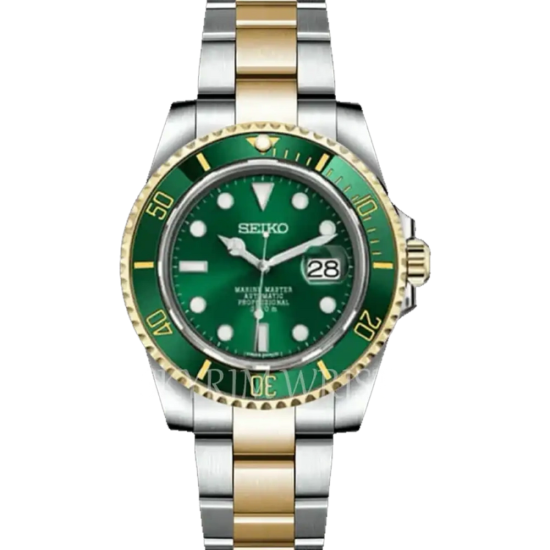 Mod Submariner Two-Tone Gold Green